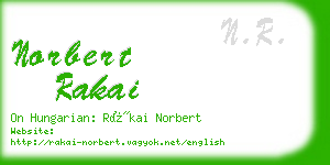 norbert rakai business card